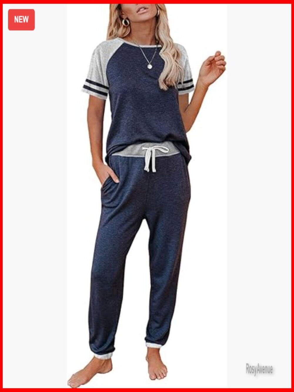 2 Piece Pajama Set with Pockets - Soft & Breathable Lounge Set